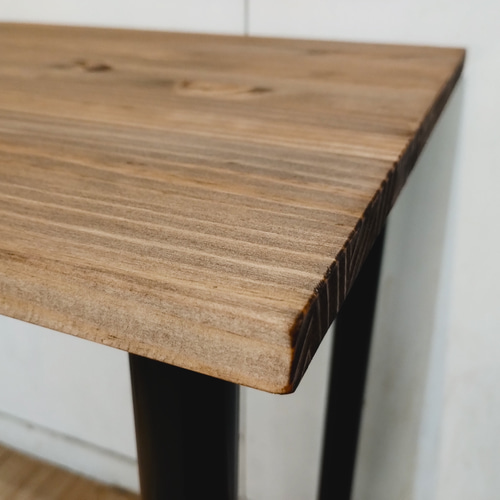 90cm×45cm h72.5cm パイン材とアイアン脚の机 机・デスク TAMA工房