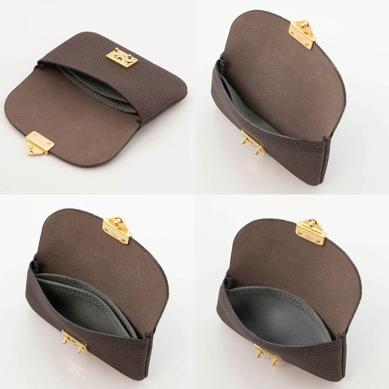 ドイツシュリンク 名刺入れ 錠前金具 カブセ式 財布としても使える名刺入れ（チョコ）