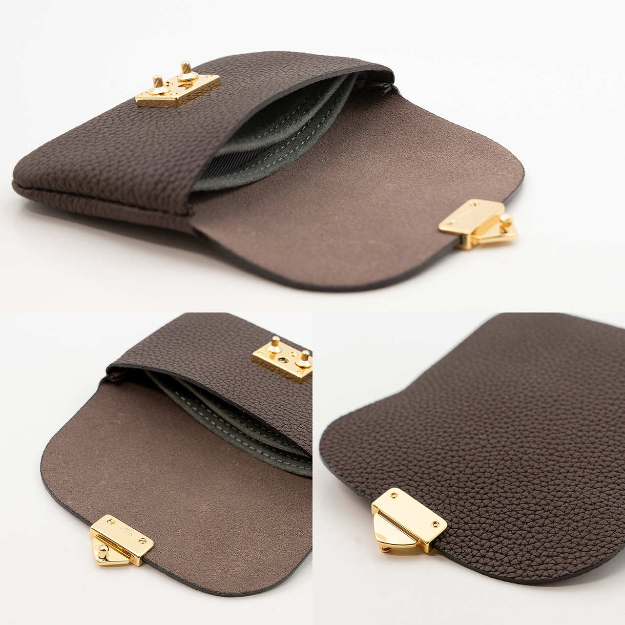 ドイツシュリンク 名刺入れ 錠前金具 カブセ式 財布としても使える名刺入れ（チョコ）