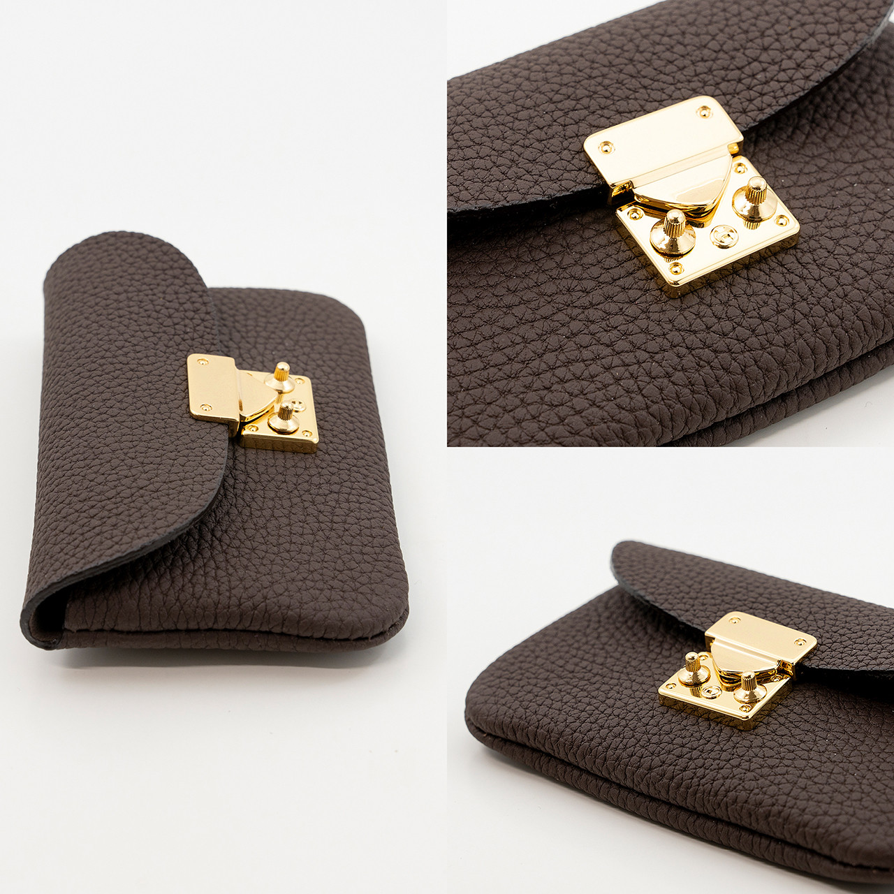 ドイツシュリンク 名刺入れ 錠前金具 カブセ式 財布としても使える名刺入れ（チョコ）