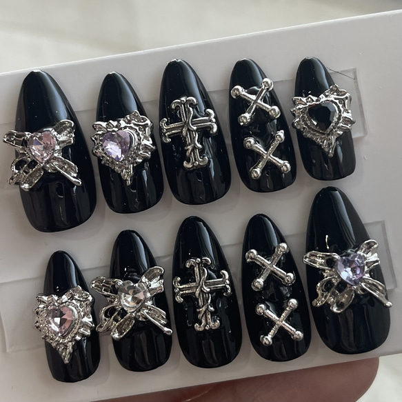 地雷系 量産型 ワンホン ネイルチップ ネイルチップ（つけ爪  