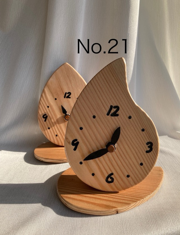 [予告]来週日曜日No.22、23追加予定　木製　置き時計　掛け時計　おまけのコースター　No.20、21 6枚目の画像