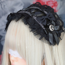 漆黒ヘッドドレス【Nyantelope】ロリータ ロリィタ ゴスロリ