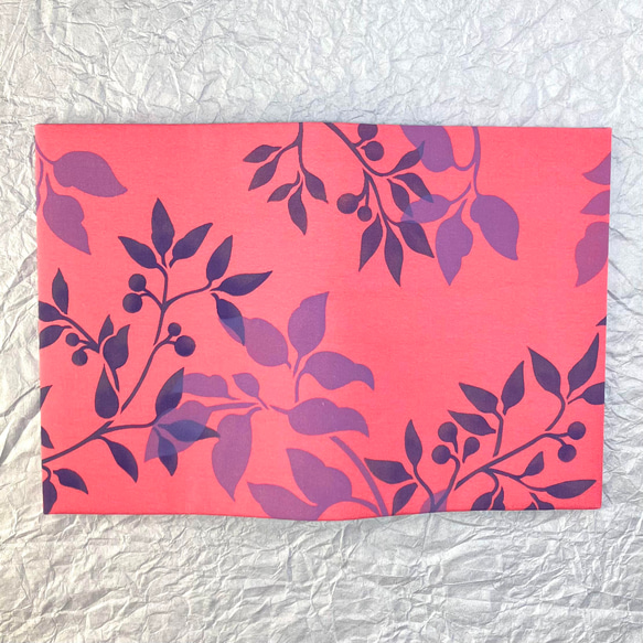 母の日ギフト　型染め 手染め 文庫 ブックカバー（PlantPattern pink） 4枚目の画像