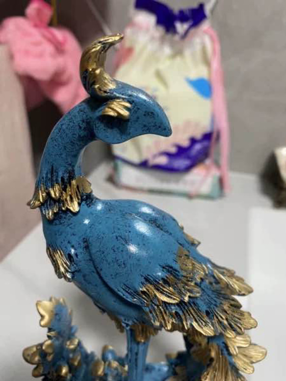 オブジェ 鳳凰 フェニックス 小さめ おしゃれ かわいい 置物 インテリア 北欧 縁起物 工芸品 装飾品 ch-1720 6枚目の画像