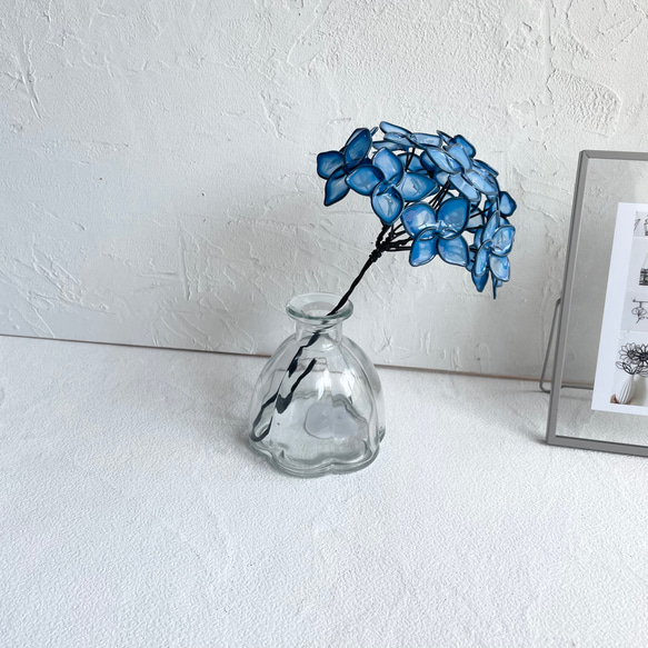 ブルー紫陽花　ワイヤークラフト 4枚目の画像