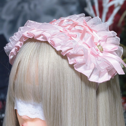 nana様 ヘッドドレス PINK luxury ,Furiru PINK Lサイズあり【Anier ROBE./アニエルローブ】【ROBE de FLEURS