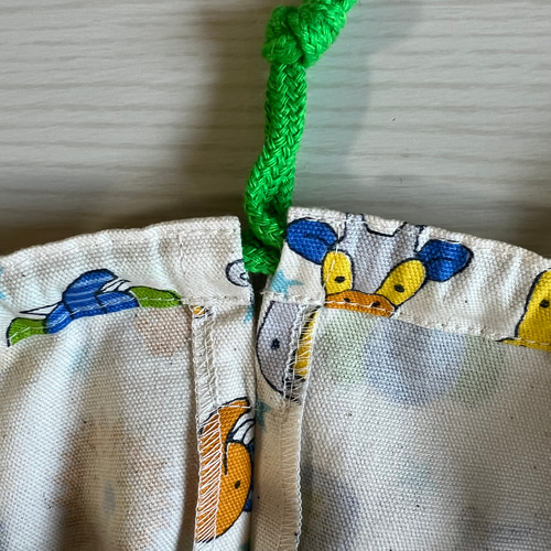 M25×30㎝☆お着替え袋・体操着袋☆かわいい動物達 体操服袋・お着替え