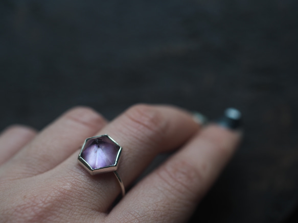 amethyst silver ring (sumire) 1枚目の画像