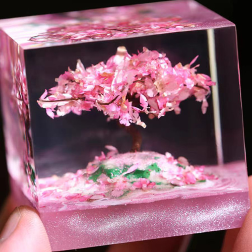 手作り ユニーク 卓上 芸術 装飾 飾り 桜の木 レジンアート 樹脂