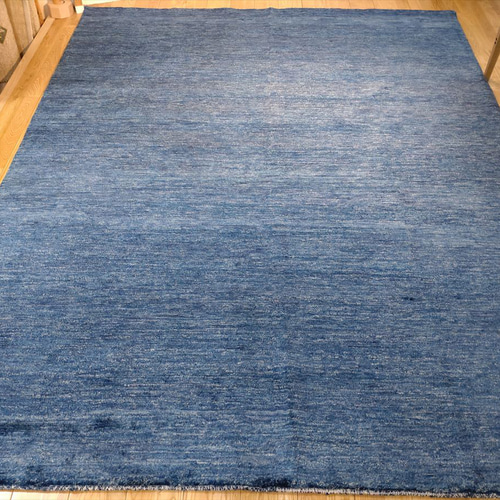 オールシーズンラグ 天然手織りラグ リビングサイズ 247x194cm ブルー