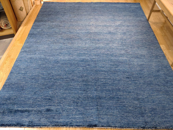 本週特色商品 42% OFF] 四季地毯天然手工編織地毯起居尺寸 247x194 公分藍色 第8張的照片