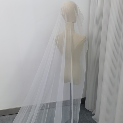 送料無料！ロングベール 流れる透け花レース 披露宴/結婚式  