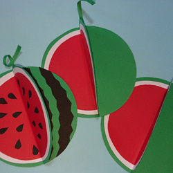 再販(17)、送料無料、夏の製作、スイカ製作キット8人分1セット  