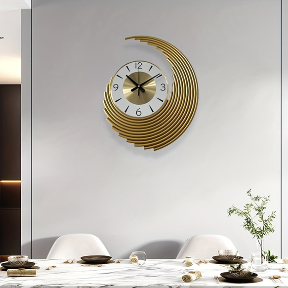 壁掛け 時計 ゴールド 装飾 静音 アナログ おしゃれ かわいい インテリア 高級感 北欧 掛け時計 ch-1491 7枚目の画像
