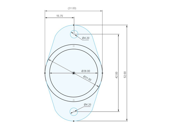 K011_パイプフランジΦ31mm-Φ4mm x2取付穴 2枚目の画像