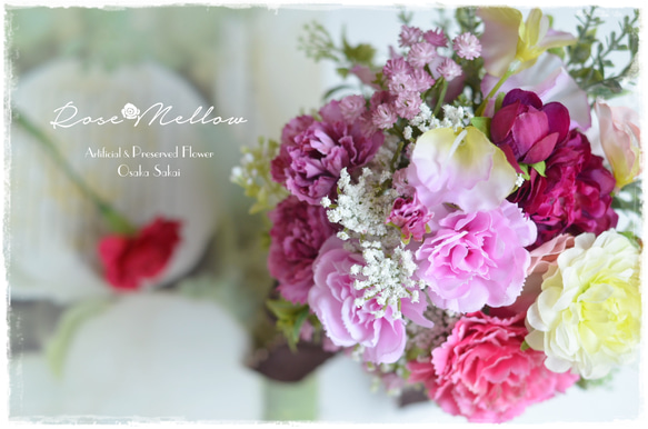 【Creema限定】母の日ギフト・カーネーション・スイートピー・ラナンキュラスの大人可愛い花束 7枚目の画像