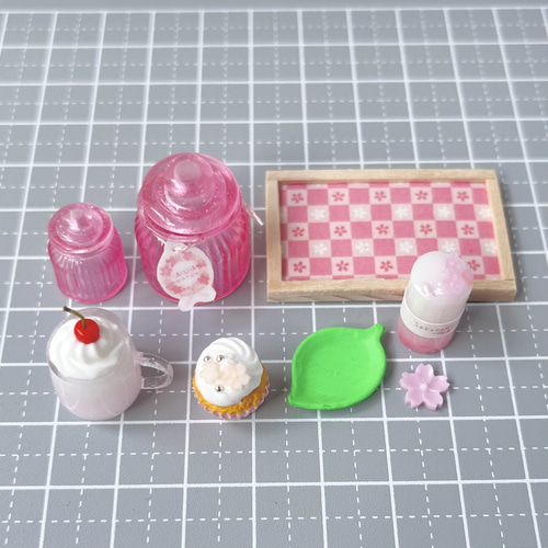 桜の雑貨&スイーツセット*ミニチュア その他置物 roco*jam 桜の雑貨&スイーツセット*ミニチュア その他置物 roco*jam