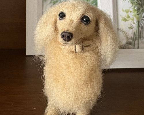 【受注製作お問い合わせ専用】羊毛フェルトペット 鼻先〜お尻まで約13cm強サイズ 美しい子】ダックス【鼻先からお尻11cm】羊毛フェルト犬 手乗り