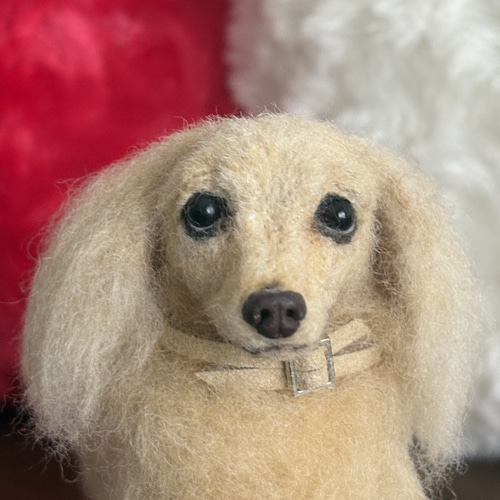 ミニチュアダックス◆羊毛フェルト　犬　ハンドメイド　舌出し　37cm ララちゃん (*´꒳`*) . : * ・✨ #羊毛フェルトダックス #人形作家