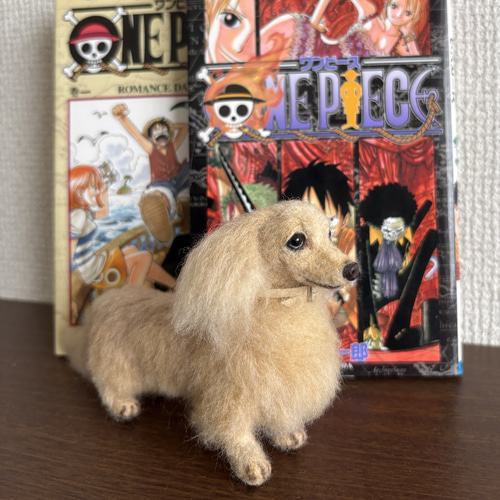 ミニチュアダックス◆羊毛フェルト　犬　ハンドメイド　舌出し　37cm ララちゃん (*´꒳`*) . : * ・✨ #羊毛フェルトダックス #人形作家