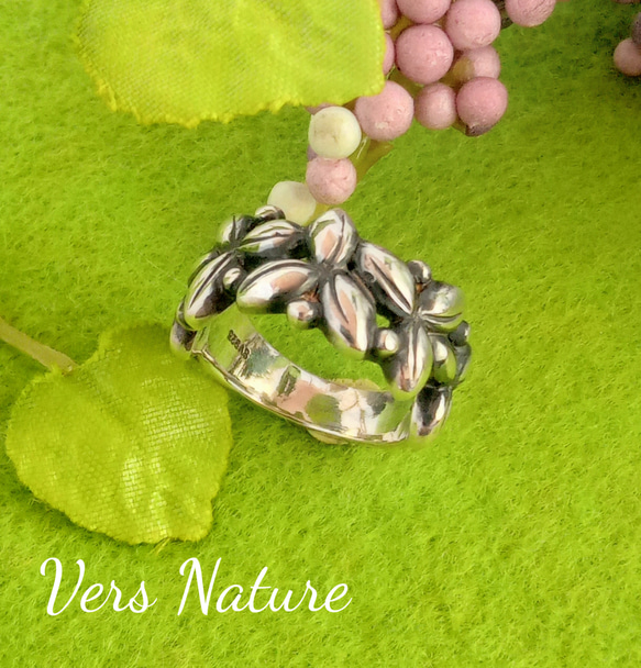 50％OFF！】Vers Nature 葉っぱモチーフのシルバーリング（9号） 指輪