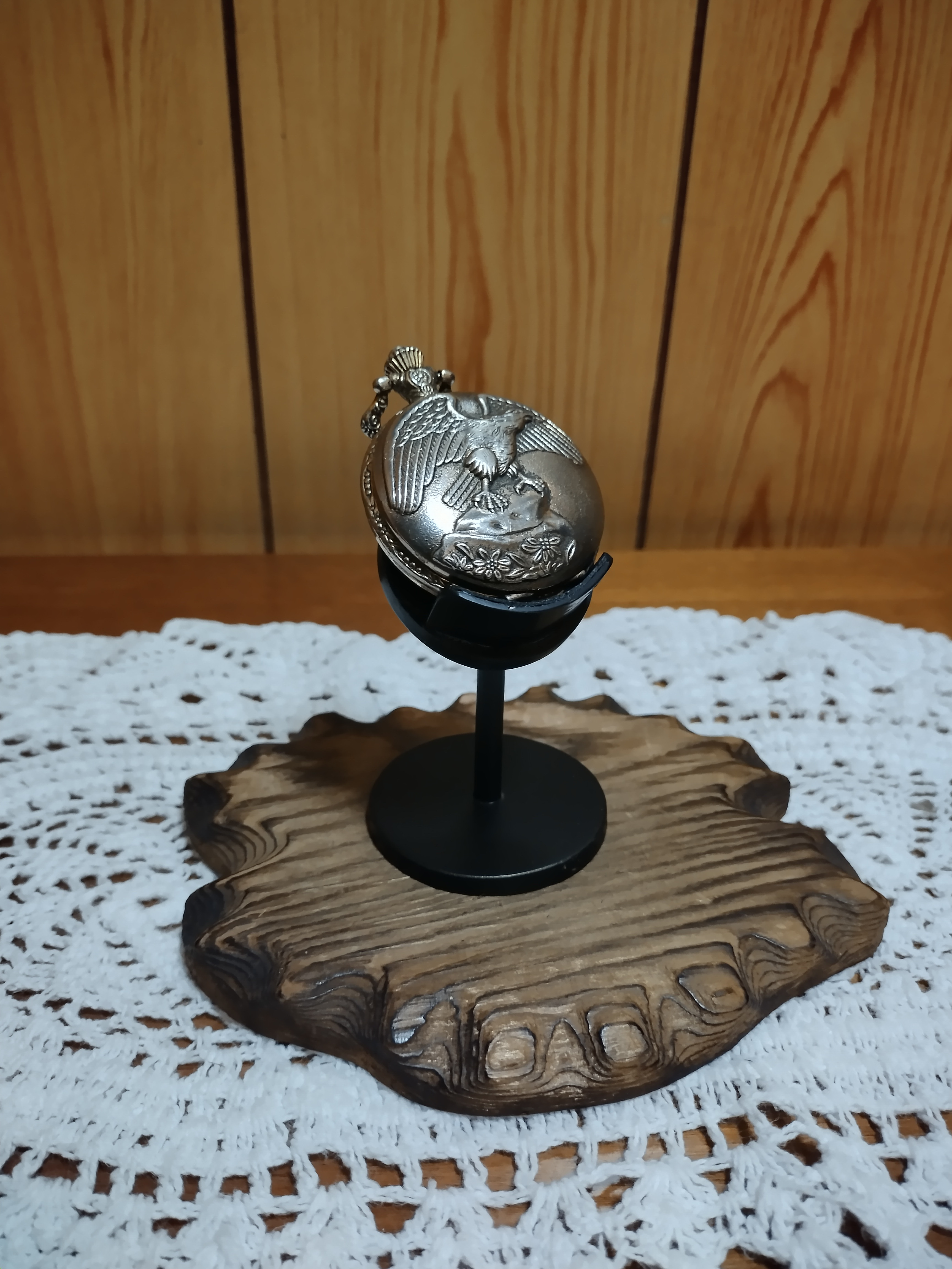 懐中時計スタンド　オールブラック懐中時計ディスプレイスタンド　AKデザイン