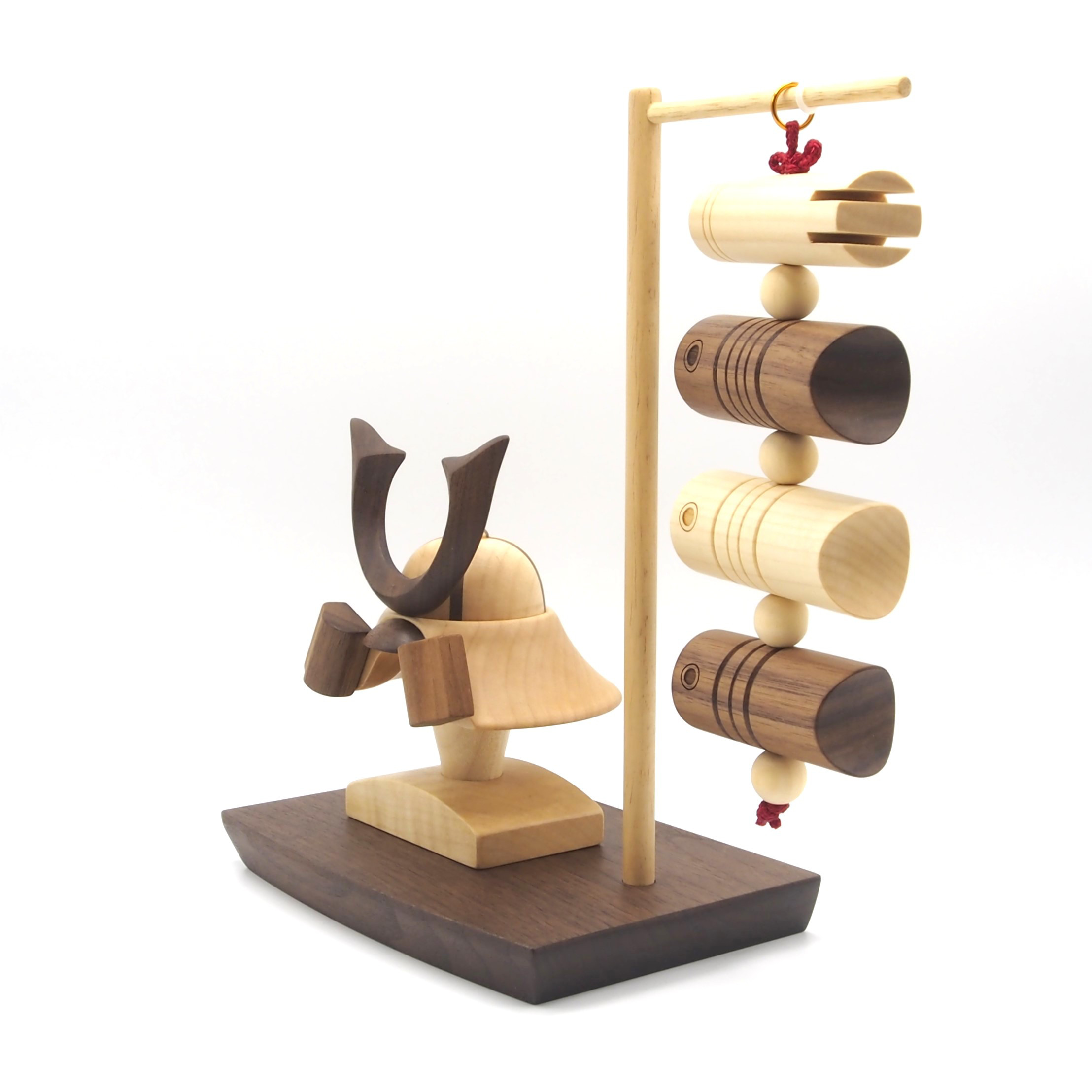 ＊アワード受賞＊　選べる≪鍬形・前立≫木製兜(鉢十字)＆吊るし鯉のぼりセット