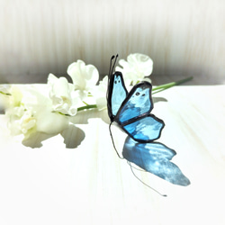 蝶のステンドグラス　サンキャッチャー（空色）蝶々　 5枚目の画像