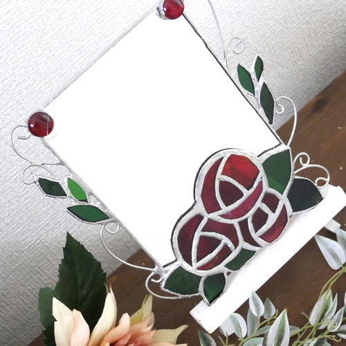 ピンクの薔薇の鏡　ステンドグラス imgrc0092767154.jpg