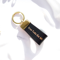 真皮義大利皮革姓名週年紀念禮物姓名牌汽車鑰匙圈皮革鑰匙鍊 第1張的照片