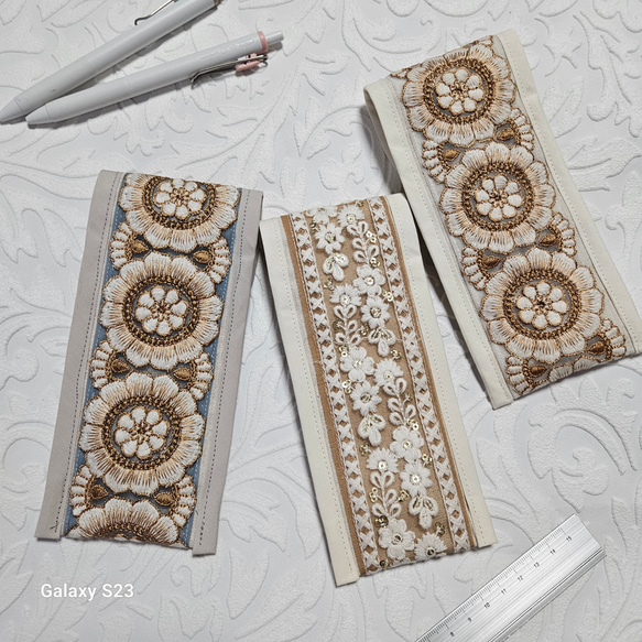 【ペンケース】インド刺繍リボンのスマートペンケース♡ 6枚目の画像