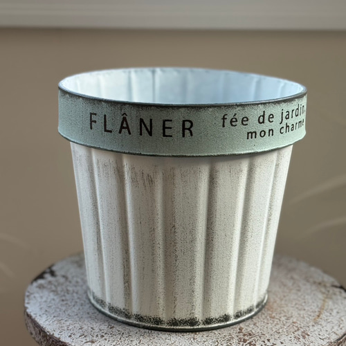 アンティーク風　ブリキ♡鉢 ブリキ植木鉢】アンティークハンドルカップ φ25cm(34cm