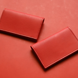 Leather Card Case ( Custom Name ) - Joy Red 7枚目の画像