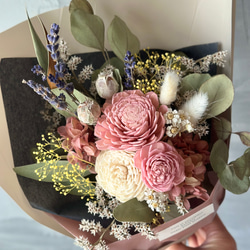 ラベンダー香る dry flower bouquet　 pink & lavender 2枚目の画像
