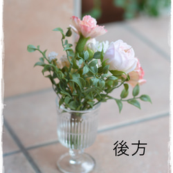 母の日ギフト【Creema限定】フェイクウォーター・カーネーションとバラの優しい色合いミニブーケ　　 10枚目の画像