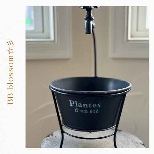 可愛いバケツ蛇口型 鉢 》プランツラウンド 観葉植物 多肉植物