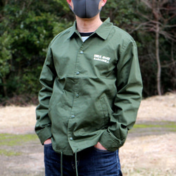 刺繍 コーチジャケット "HIDEAWAY" 防風 撥水 W-24001 オリーブ 14枚目の画像