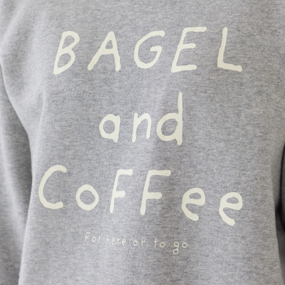 コットン裏毛BAGEL and COFFEEプリントトレーナー 18枚目の画像