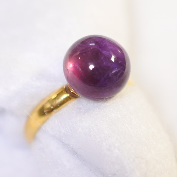 (1 個) 紫水晶手術不鏽鋼戒指 (10mm/均碼) 第1張的照片