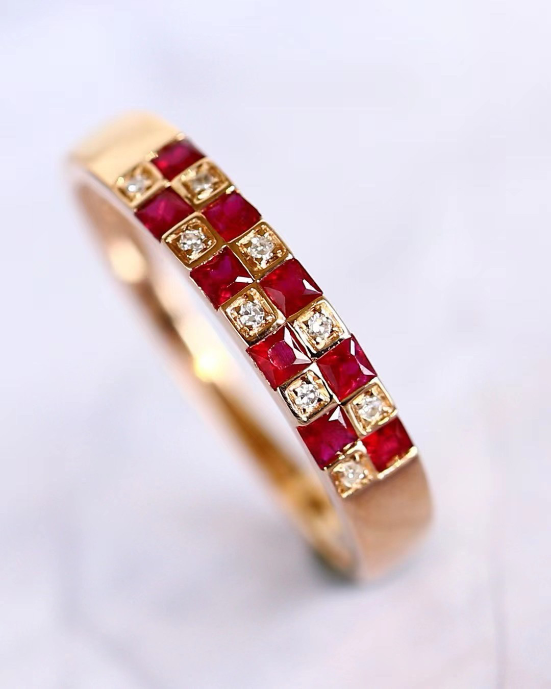 豪華」K18 天然ルビー 天然ダイヤモンド リング 純愛 女性 女王 0.8ct  