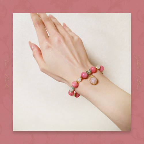 インカローズ 14kgf ローズクォーツ ムーンストーン グリーン