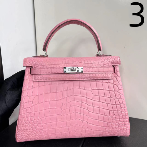 クロコダイル本革☆ミニハンドバッグ☆LIGHT PINK