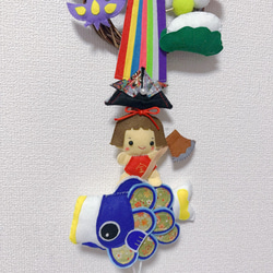鯉のぼり　ガーランド　子どもの日　吊るし飾り　端午の節句　フェルトリース 2枚目の画像