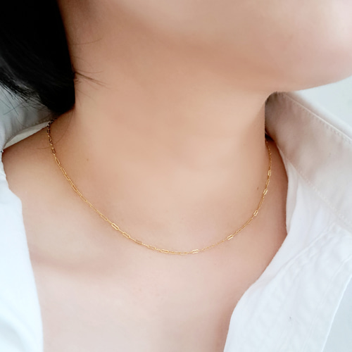 華やかな輝き*】14kgfネックレス ウェーブチェーン 長さ選べる  