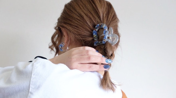 FUKAYA限定　Blue ♡heart hairclip チャーム付き 2枚目の画像