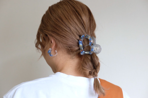 FUKAYA限定　Blue ♡heart hairclip チャーム付き 4枚目の画像