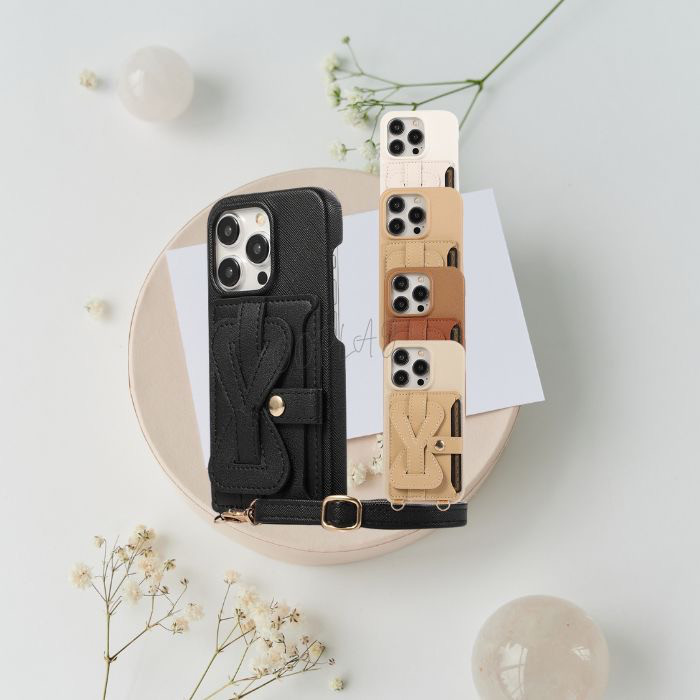 ♡全機種対応♡ショルダーストラップ付きアイフォーン iphoneスマホショルダーカード収納 15pro 14 13 12
