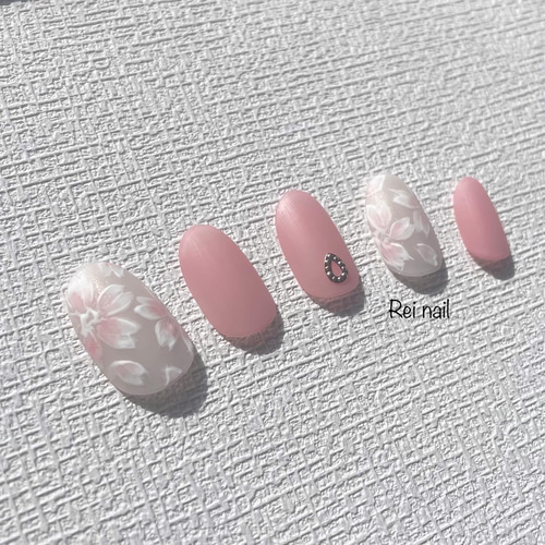 最適な材料 マット桜 ネイルチップ（つけ爪） Rei nail 通販 17433702 ネイルチップ・付け爪