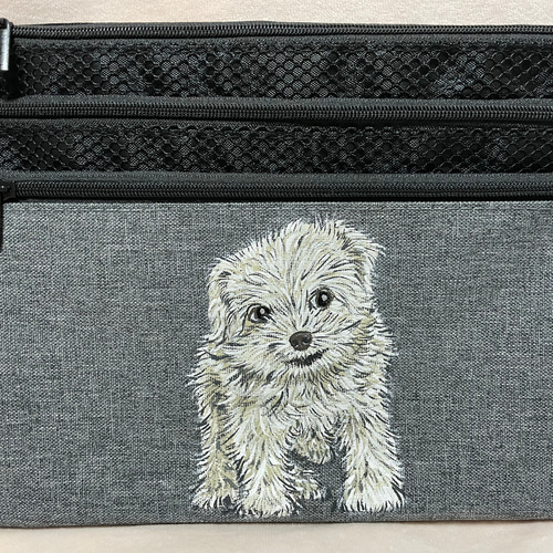 ハンドメイド ポーチ 黒地 マルチーズ柄 ハンドメイド ポーチ 黒地 マルチーズ柄 新作ワンちゃんポーチのご紹介